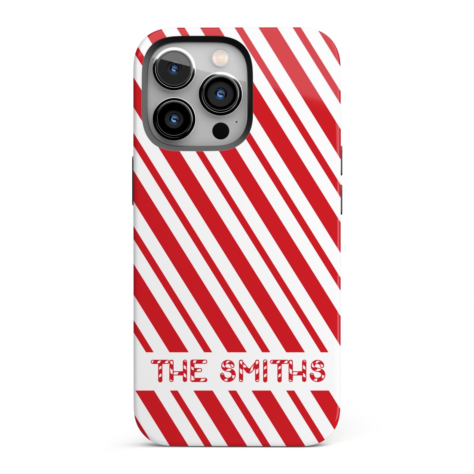 Candy Cane Personalised iPhone 13 Pro Full Wrap 3D Tough Case