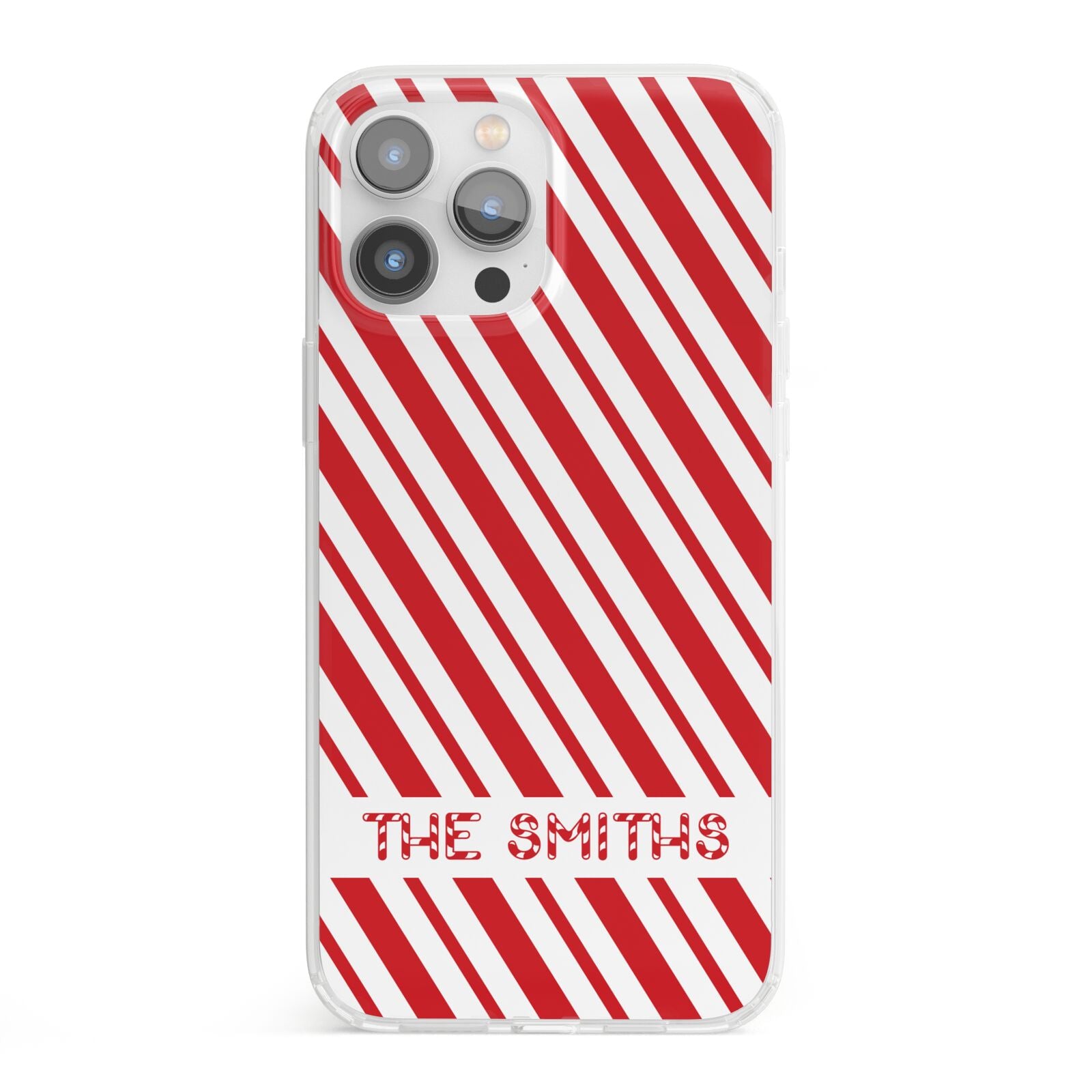 Candy Cane Personalised iPhone 13 Pro Max Clear Bumper Case