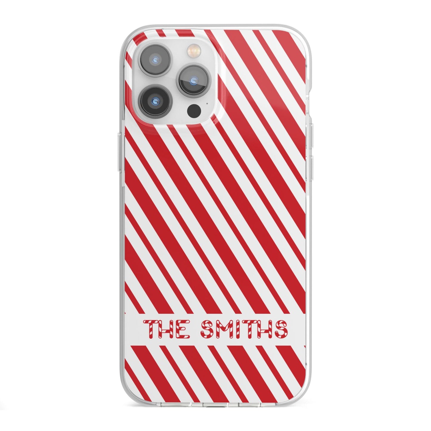 Candy Cane Personalised iPhone 13 Pro Max TPU Impact Case with White Edges