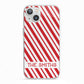 Candy Cane Personalised iPhone 13 TPU Impact Case with White Edges