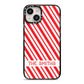 Candy Cane Personalised iPhone 14 Black Impact Case on Silver phone
