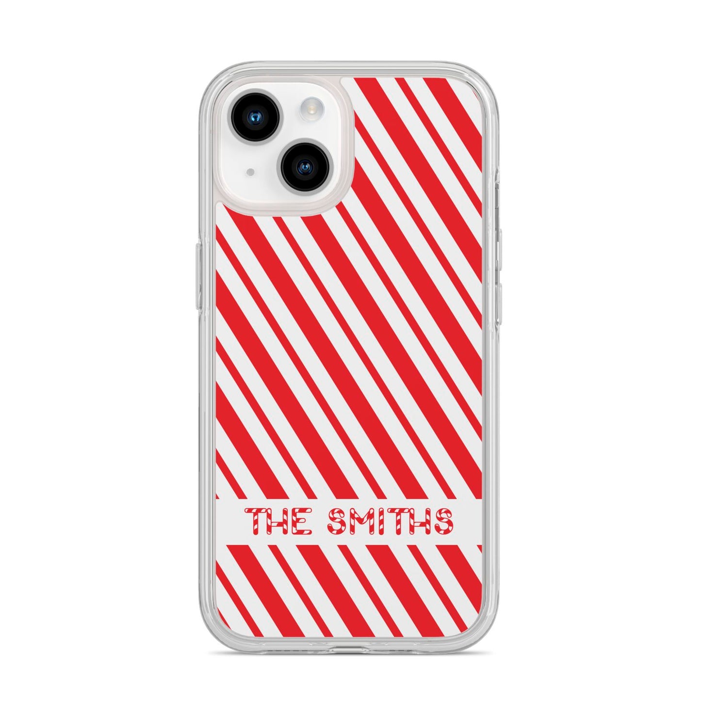 Candy Cane Personalised iPhone 14 Clear Tough Case Starlight