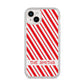 Candy Cane Personalised iPhone 14 Plus Clear Tough Case Starlight