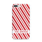 Candy Cane Personalised iPhone 7 Plus Bumper Case on Silver iPhone