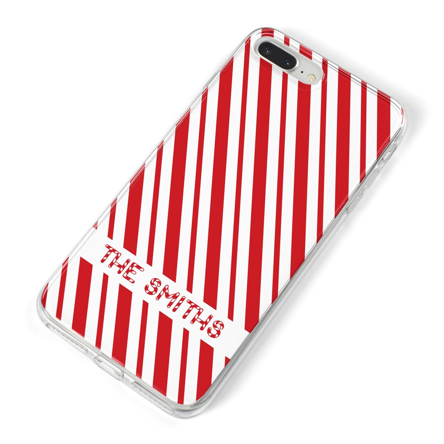 Candy Cane Personalised iPhone 8 Plus Bumper Case on Silver iPhone Alternative Image