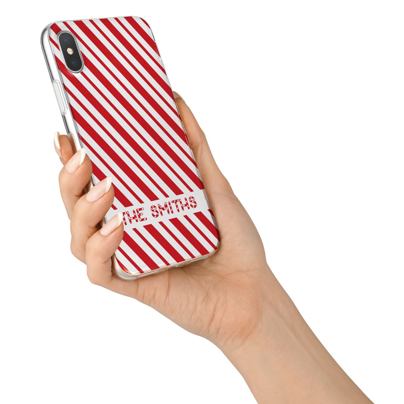 Candy Cane Personalised iPhone X Bumper Case on Silver iPhone Alternative Image 2