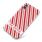 Candy Cane Personalised iPhone X Bumper Case on Silver iPhone