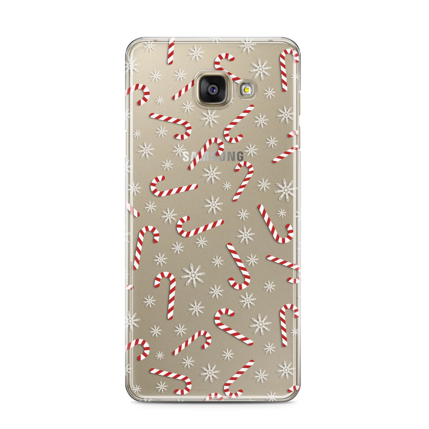 Candy Cane Samsung Galaxy A3 2016 Case on gold phone