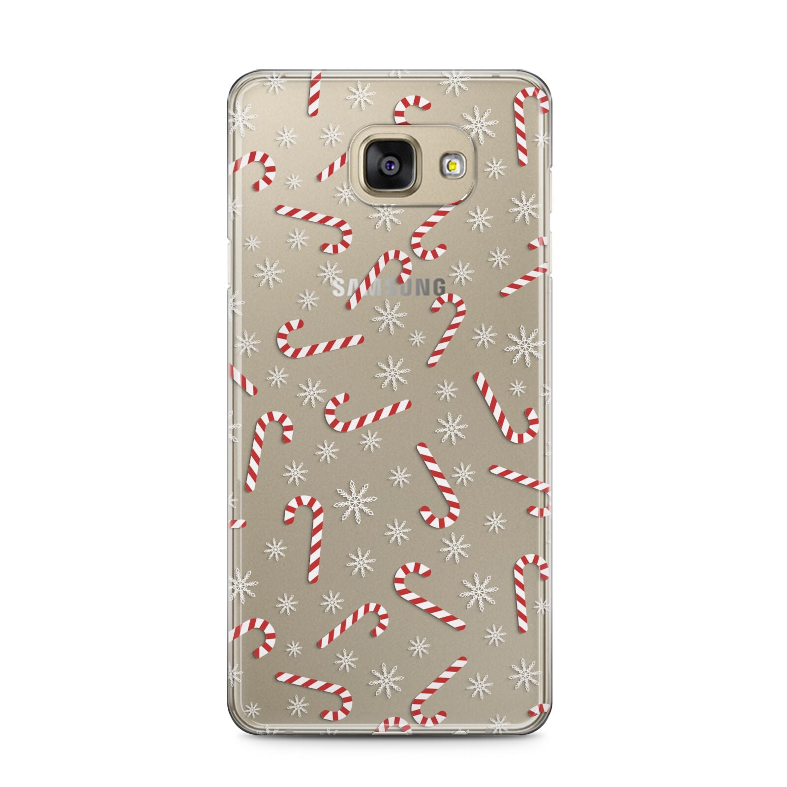 Candy Cane Samsung Galaxy A5 2016 Case on gold phone