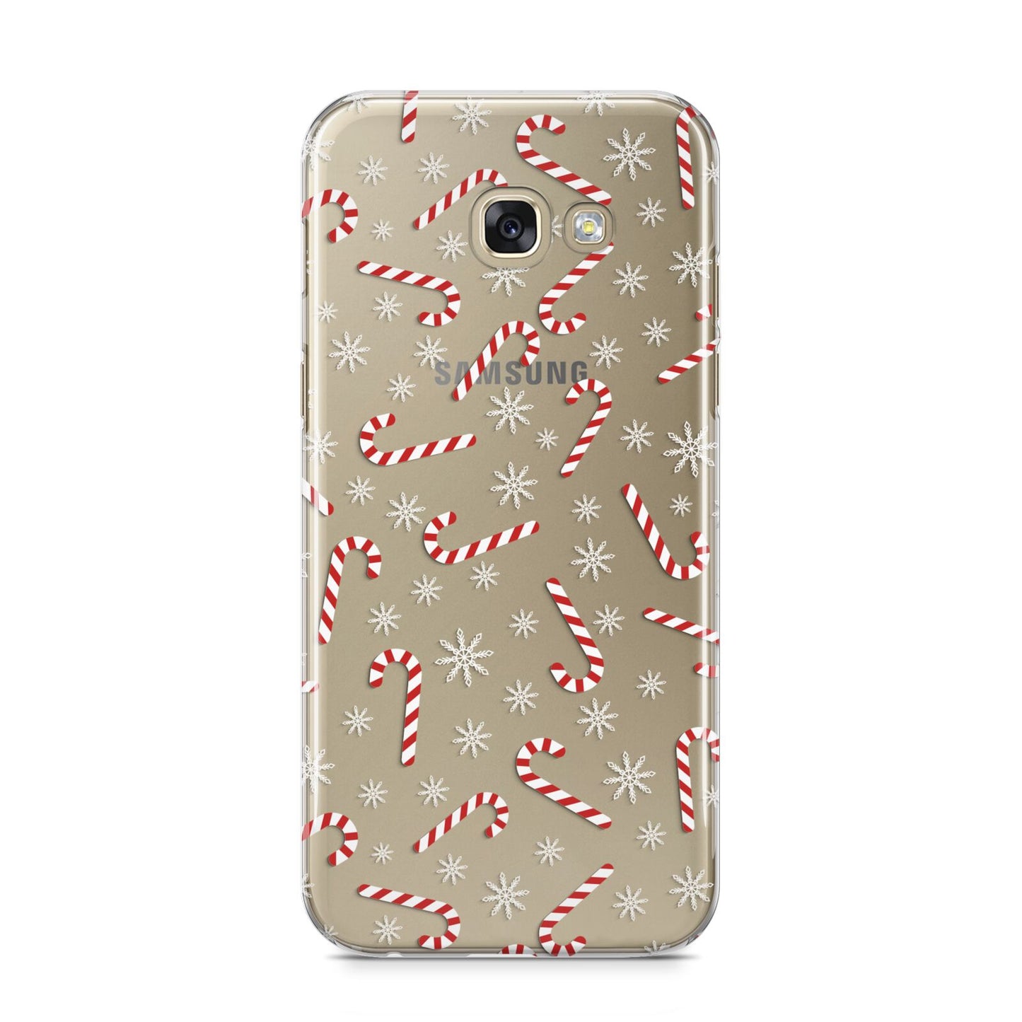 Candy Cane Samsung Galaxy A5 2017 Case on gold phone