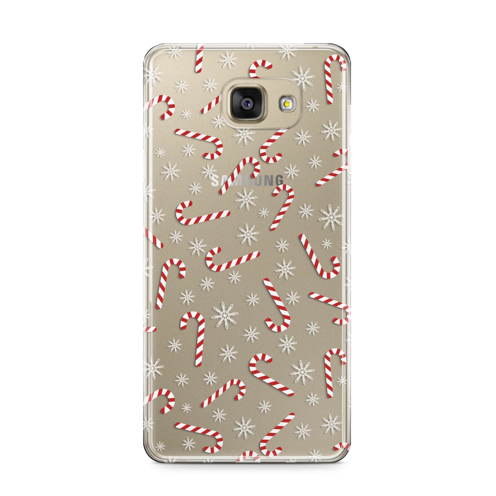 Candy Cane Samsung Galaxy A9 2016 Case on gold phone