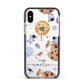 Candyland Galaxy Clear Personalised Apple iPhone Xs Impact Case Black Edge on Silver Phone