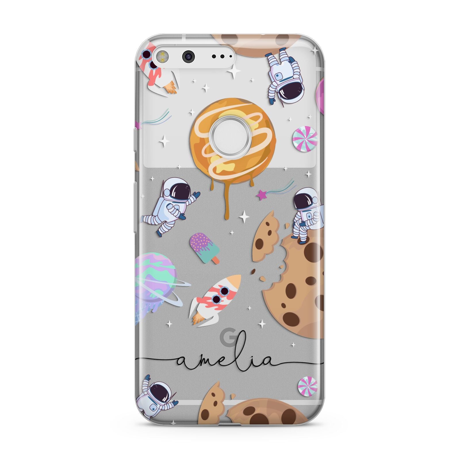 Candyland Galaxy Clear Personalised Google Pixel Case