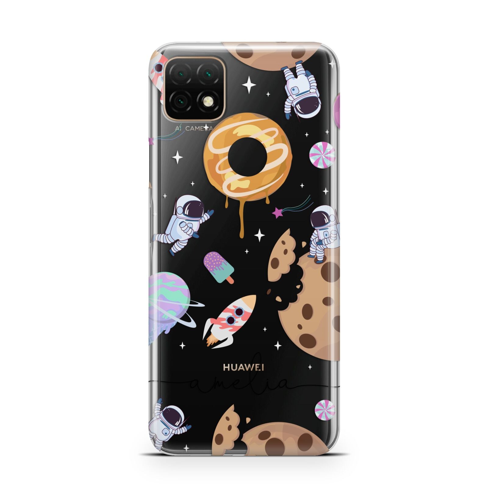 Candyland Galaxy Clear Personalised Huawei Enjoy 20 Phone Case