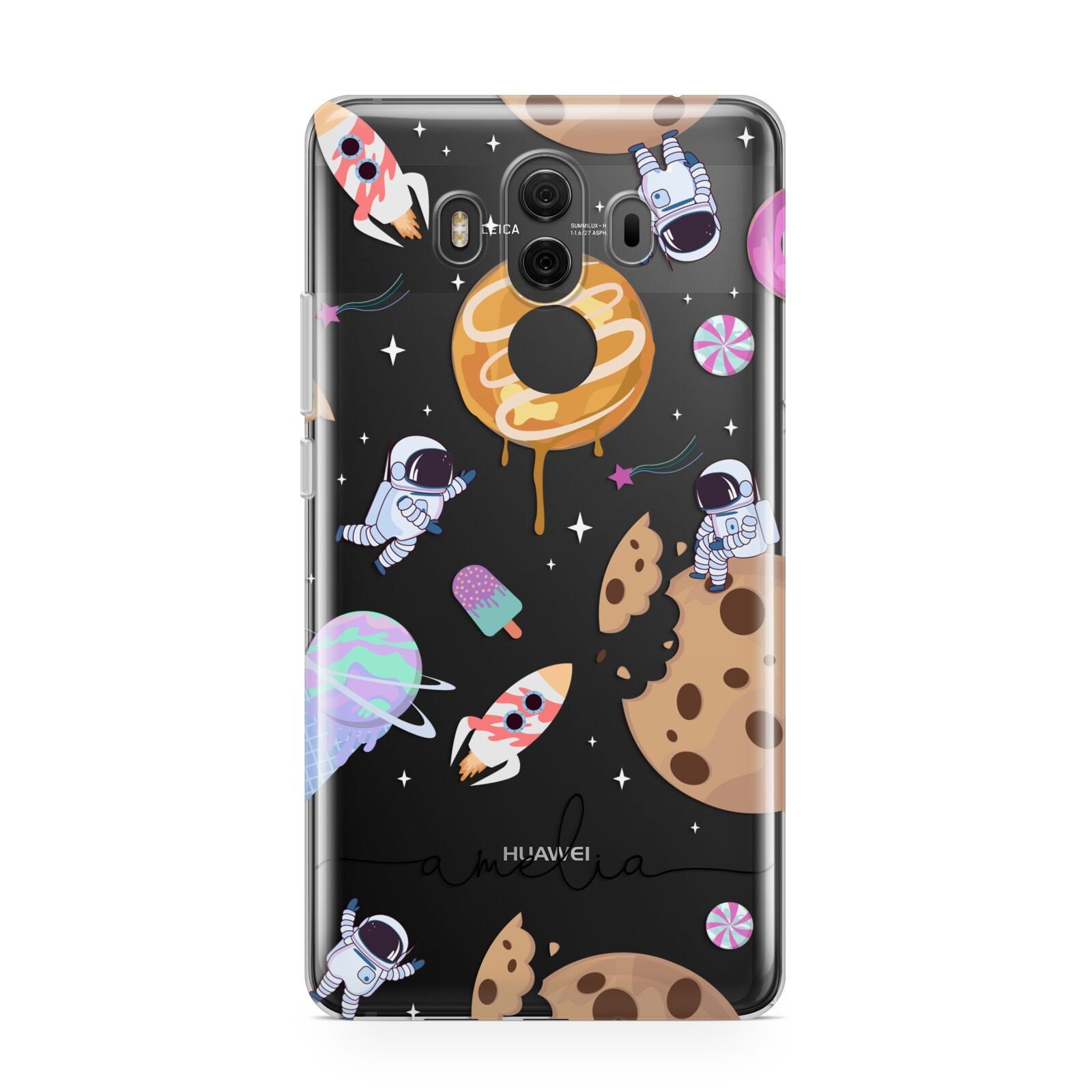 Candyland Galaxy Clear Personalised Huawei Mate 10 Protective Phone Case