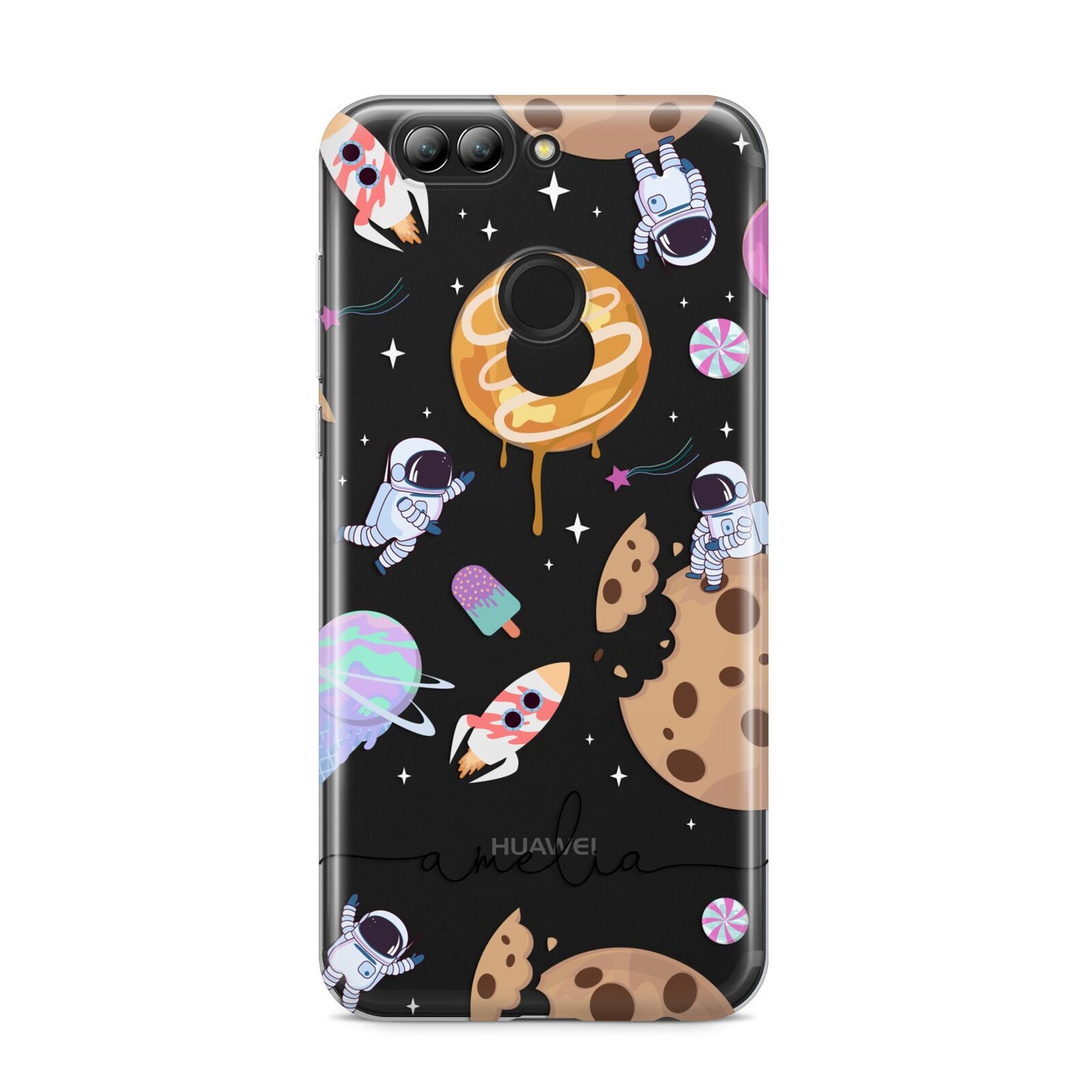 Candyland Galaxy Clear Personalised Huawei Nova 2s Phone Case