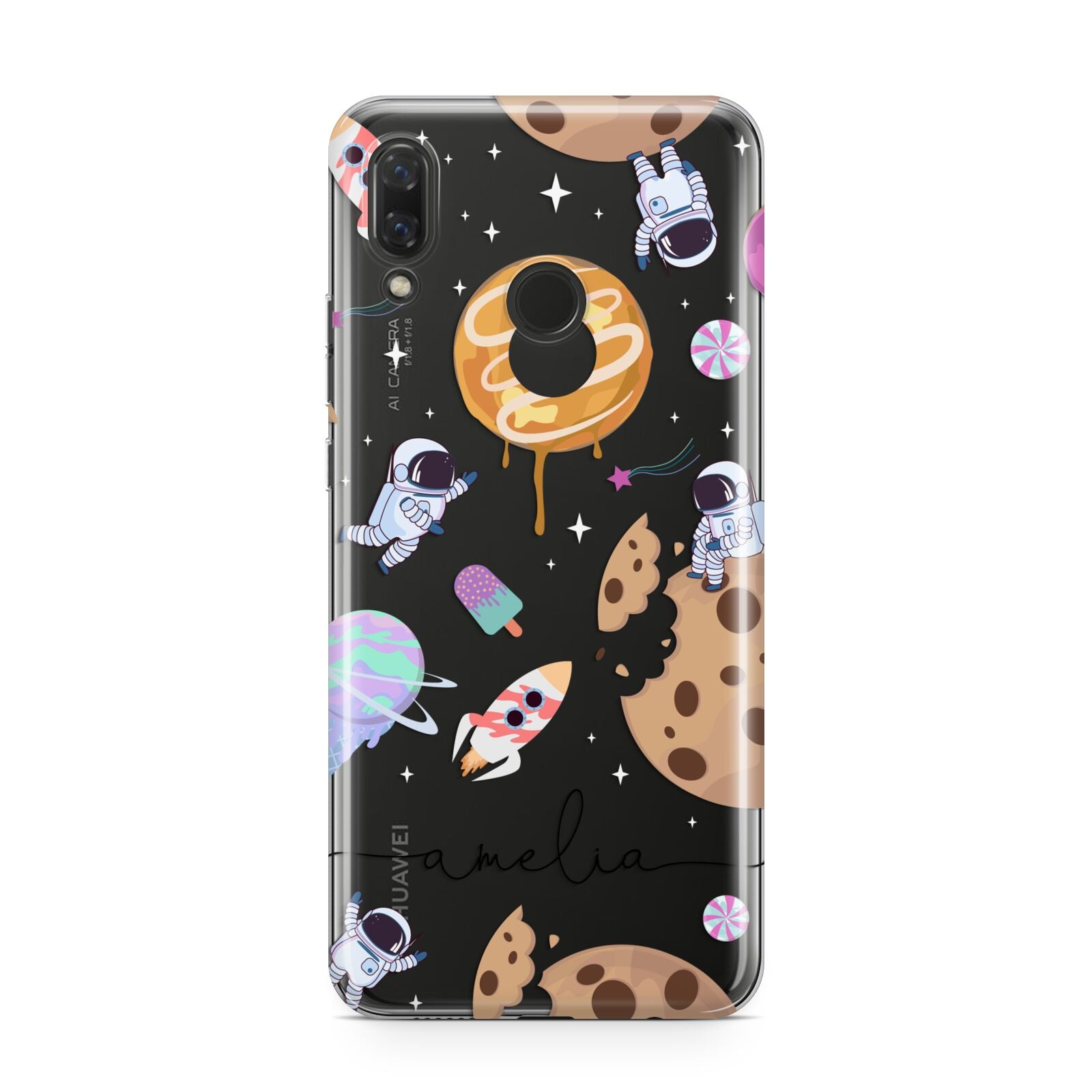 Candyland Galaxy Clear Personalised Huawei Nova 3 Phone Case