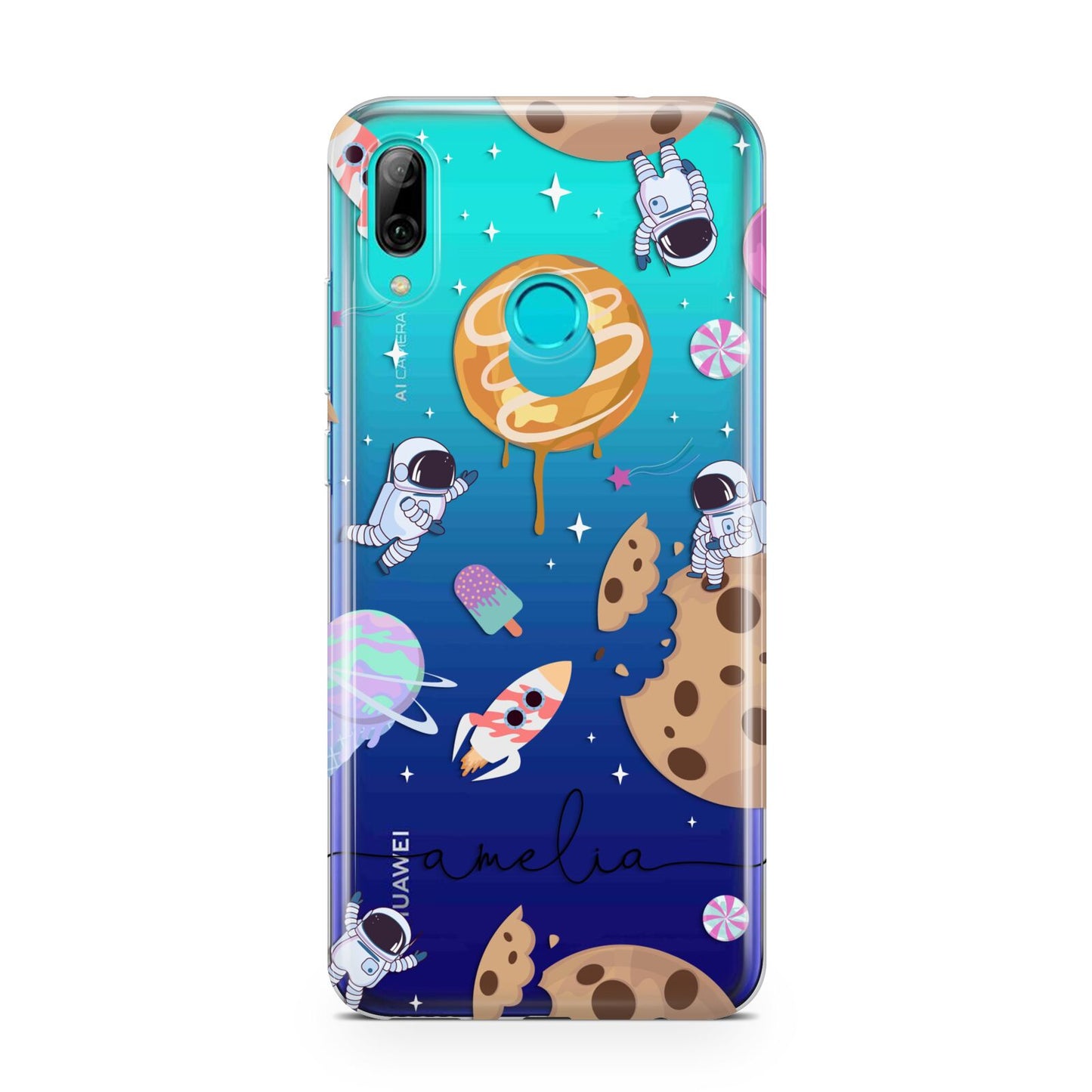 Candyland Galaxy Clear Personalised Huawei P Smart 2019 Case