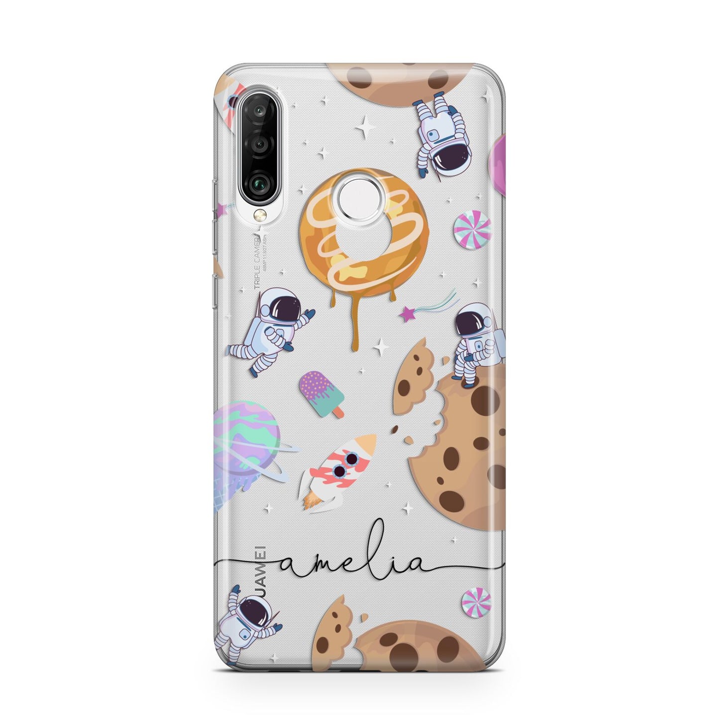 Candyland Galaxy Clear Personalised Huawei P30 Lite Phone Case