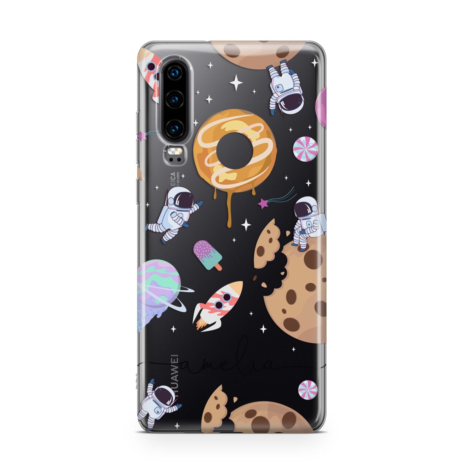 Candyland Galaxy Clear Personalised Huawei P30 Phone Case