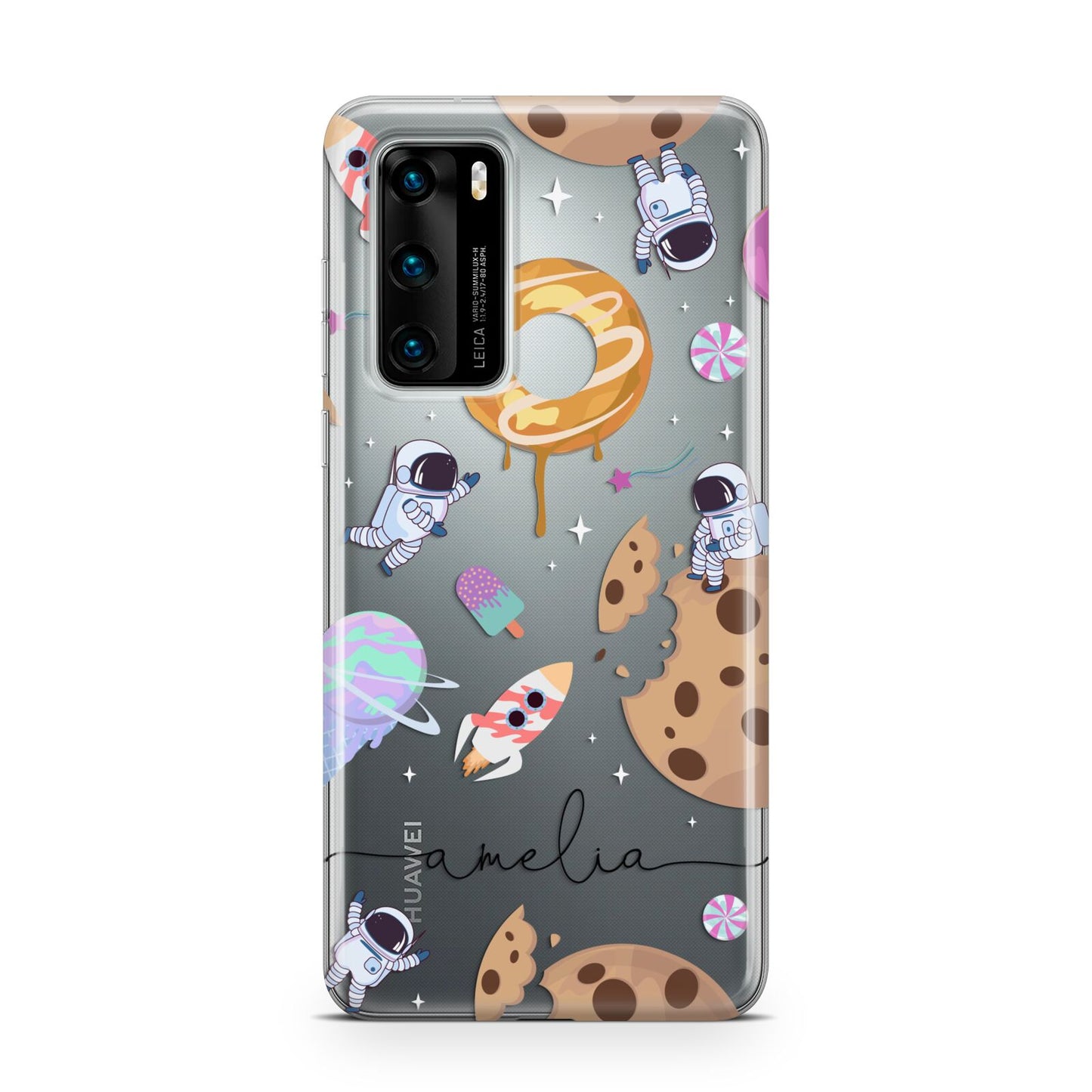 Candyland Galaxy Clear Personalised Huawei P40 Phone Case