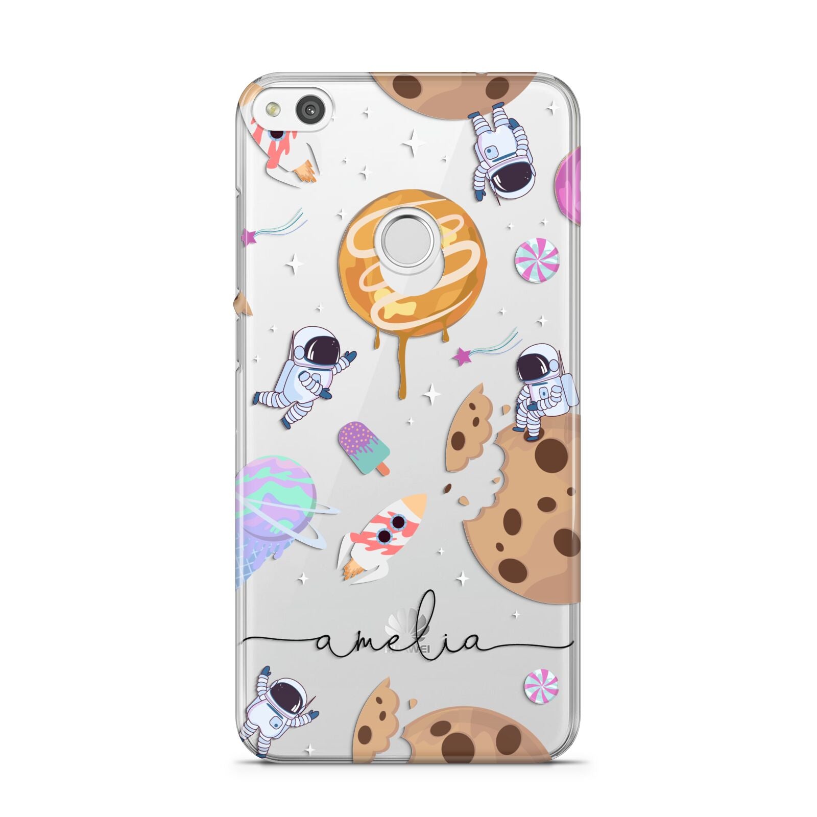 Candyland Galaxy Clear Personalised Huawei P8 Lite Case