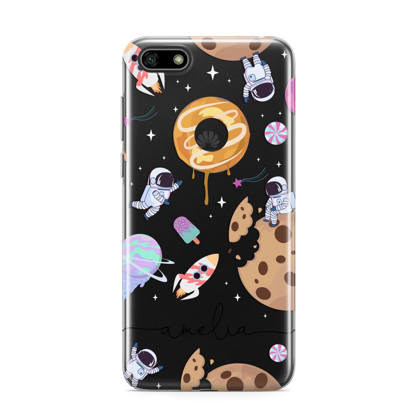 Candyland Galaxy Clear Personalised Huawei Y5 Prime 2018 Phone Case