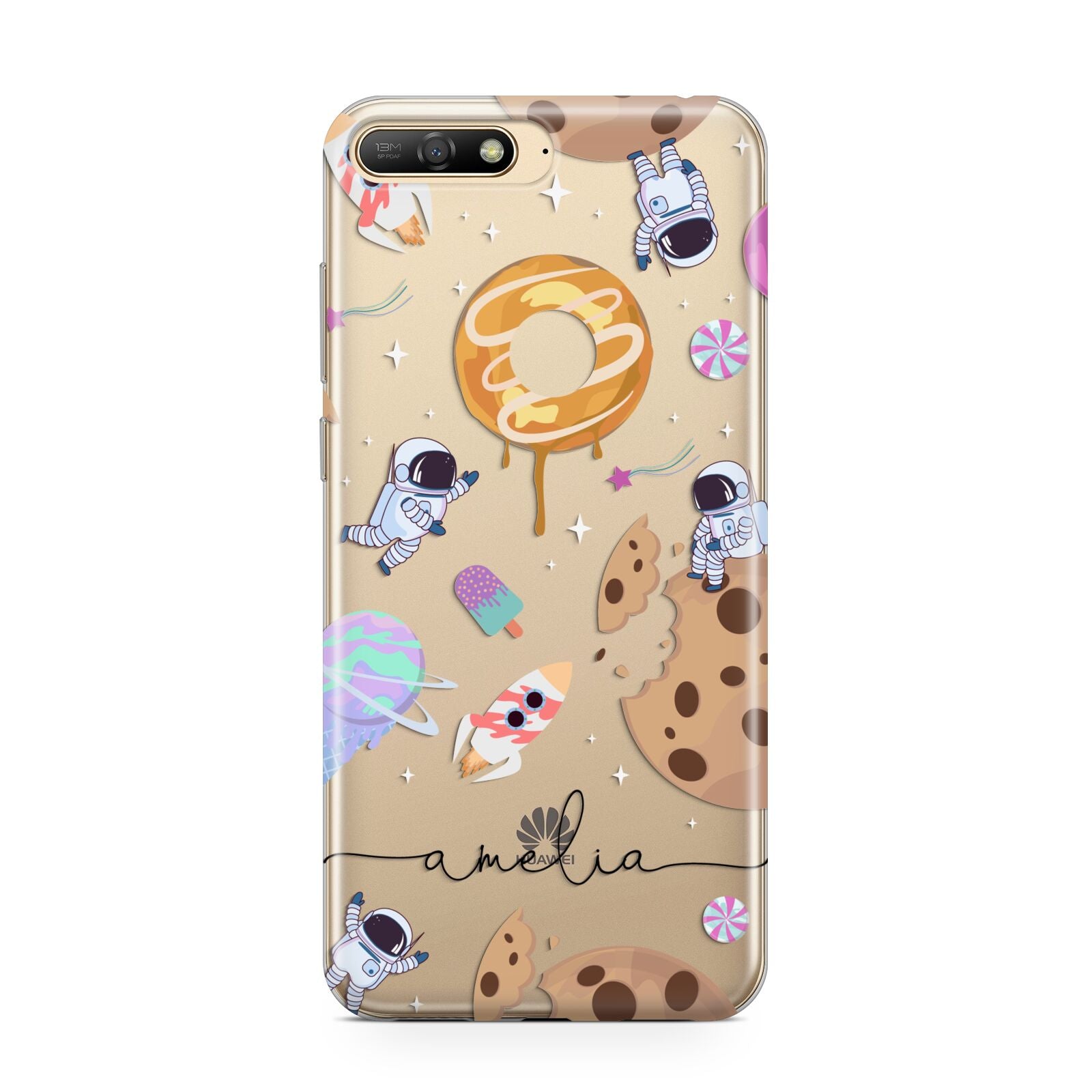 Candyland Galaxy Clear Personalised Huawei Y6 2018