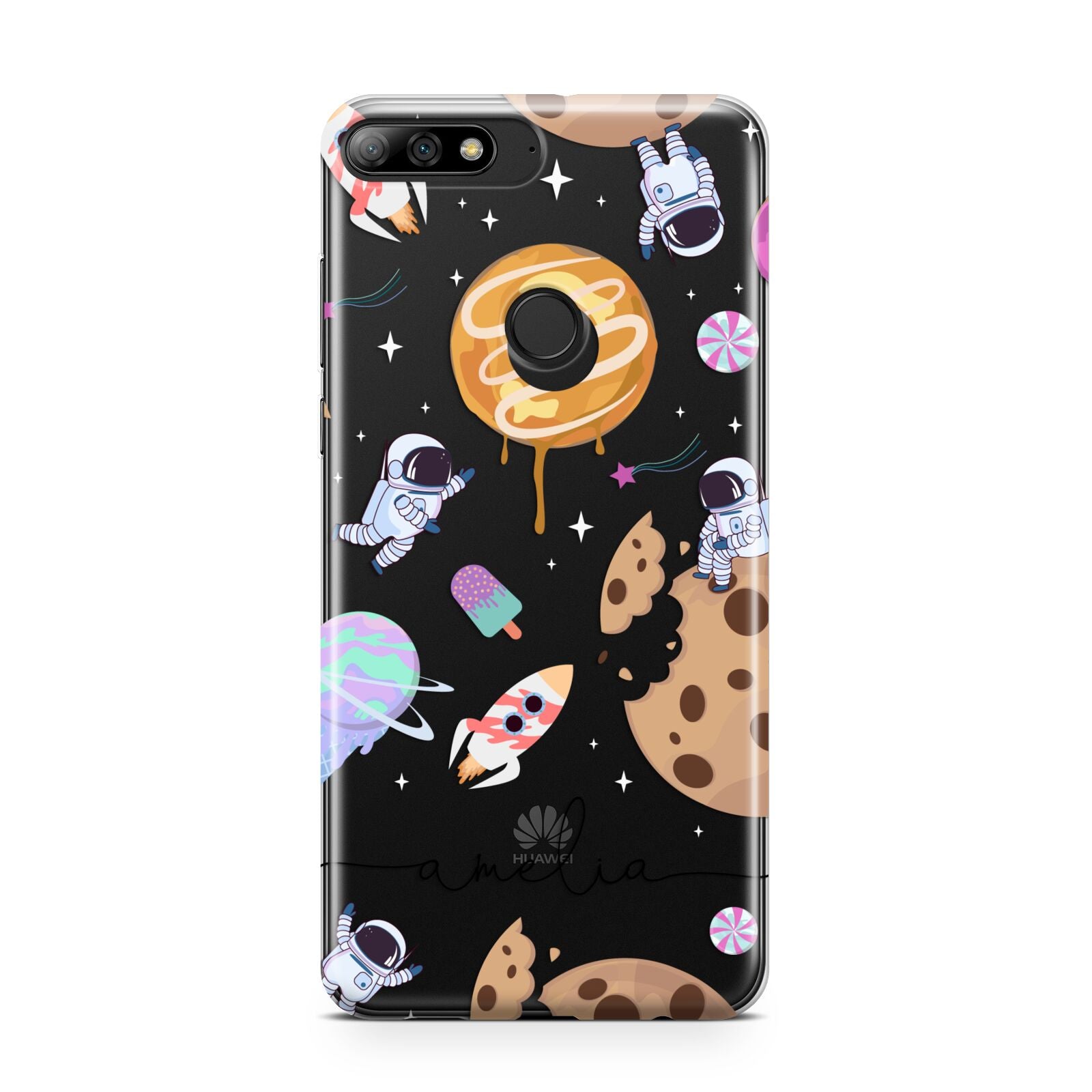 Candyland Galaxy Clear Personalised Huawei Y7 2018