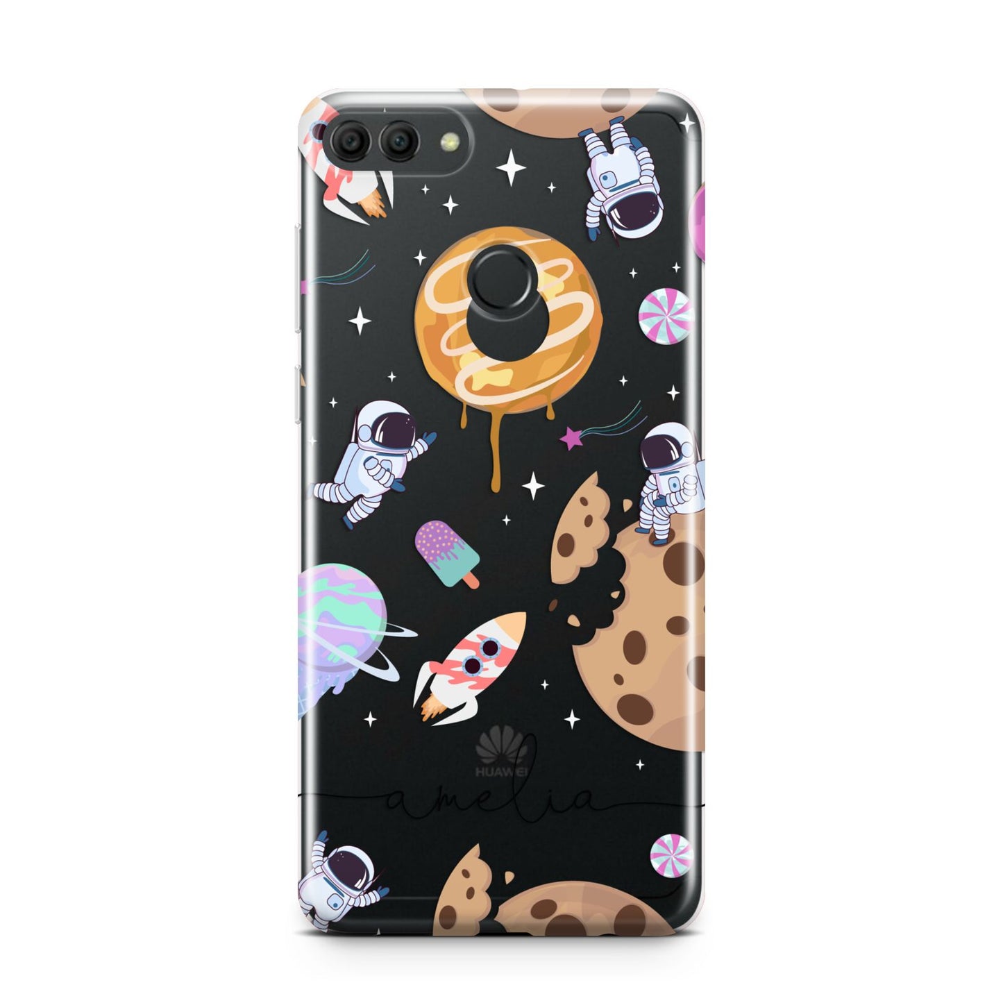 Candyland Galaxy Clear Personalised Huawei Y9 2018