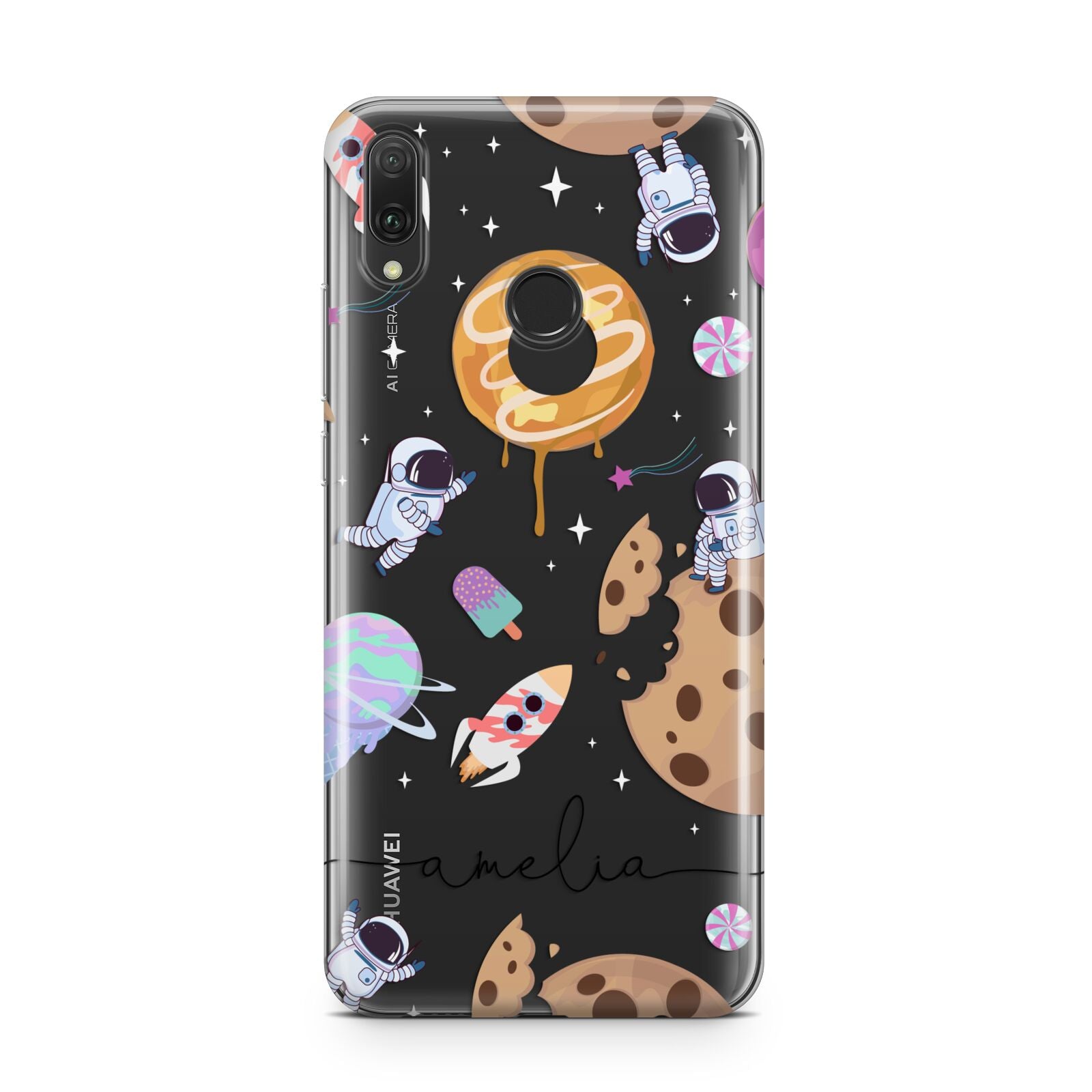 Candyland Galaxy Clear Personalised Huawei Y9 2019