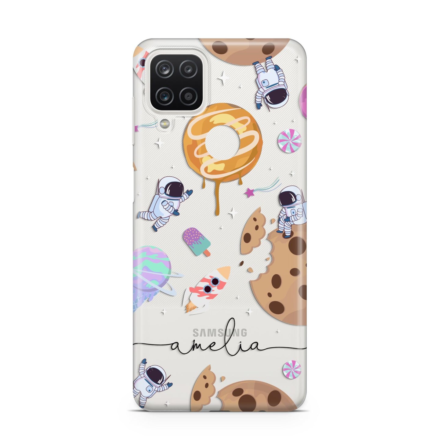 Candyland Galaxy Clear Personalised Samsung A12 Case