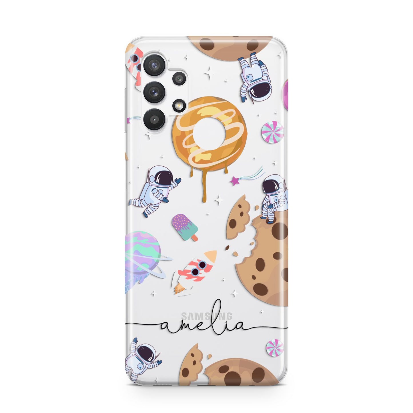 Candyland Galaxy Clear Personalised Samsung A32 5G Case