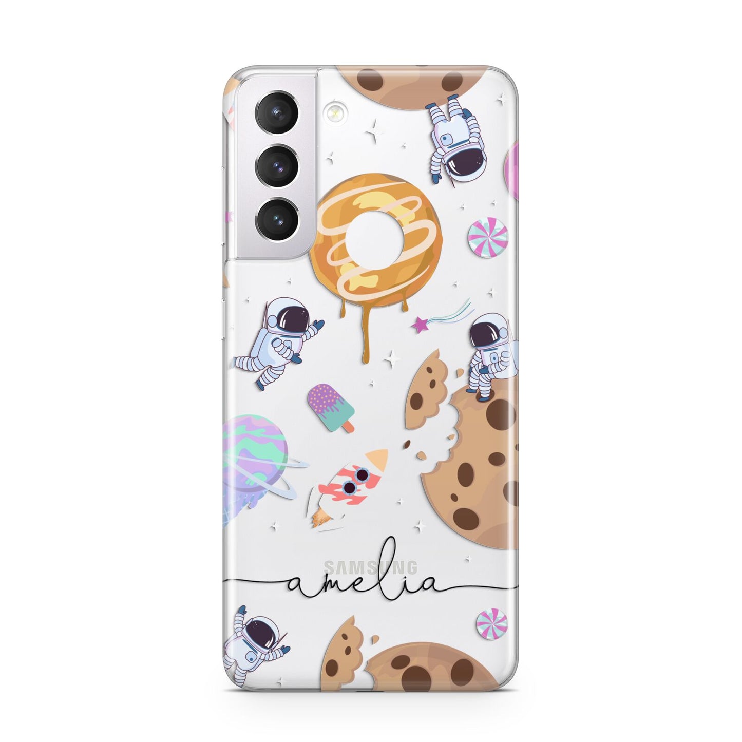 Candyland Galaxy Clear Personalised Samsung S21 Case