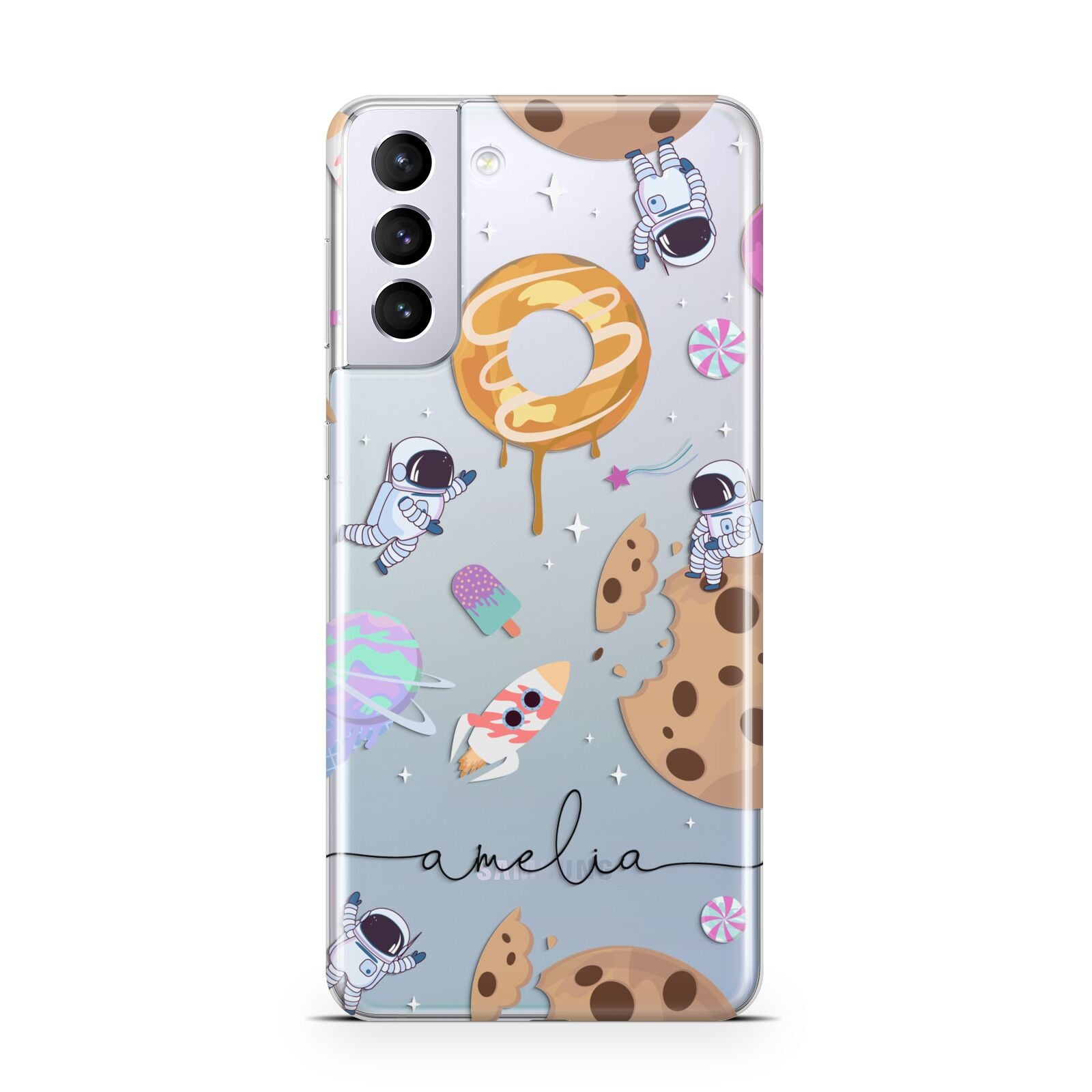 Candyland Galaxy Clear Personalised Samsung S21 Plus Case