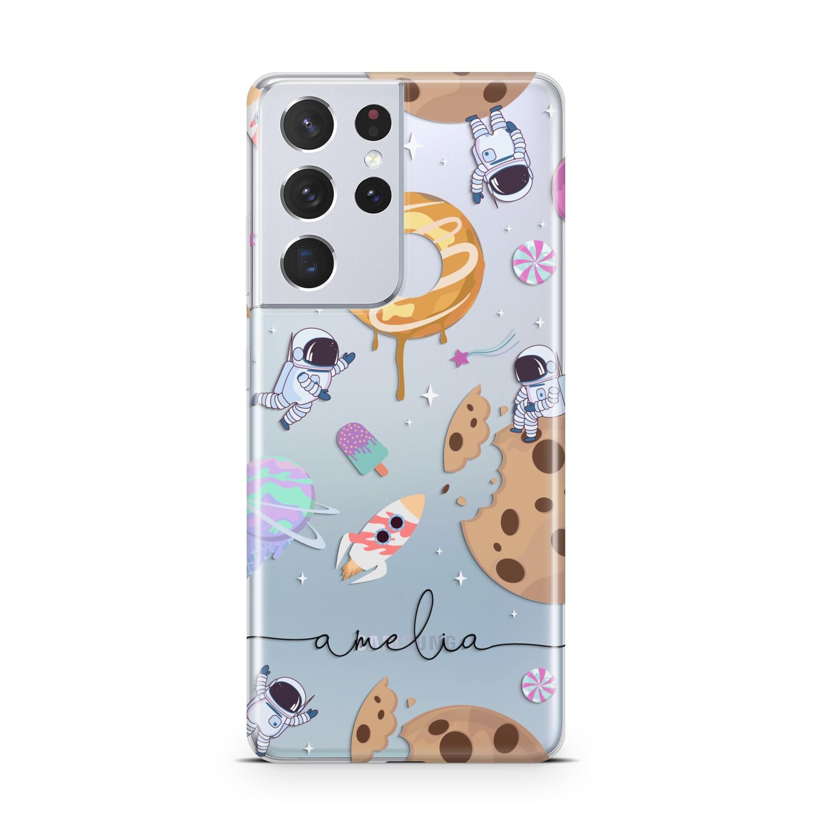 Candyland Galaxy Clear Personalised Samsung S21 Ultra Case