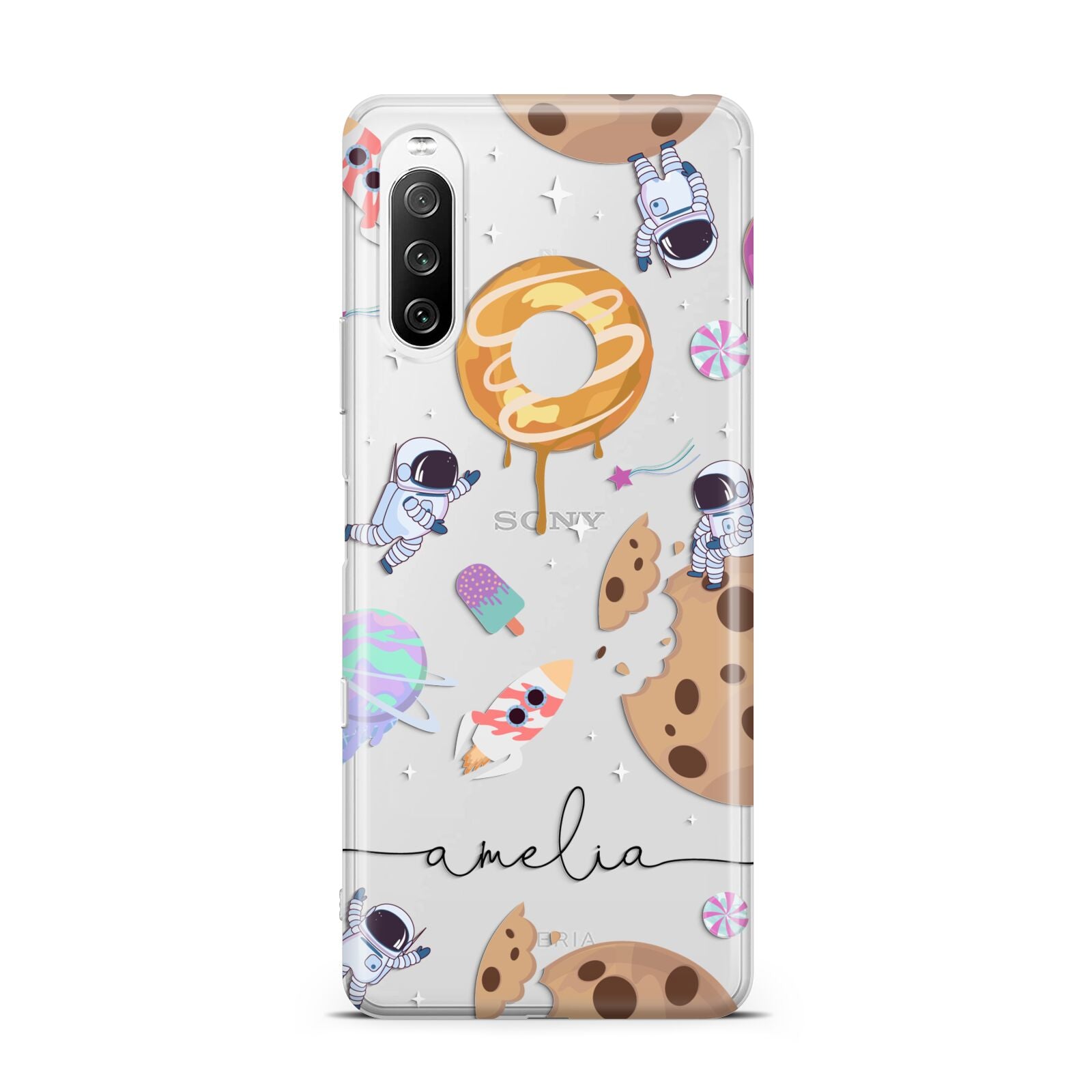 Candyland Galaxy Clear Personalised Sony Xperia 10 III Case