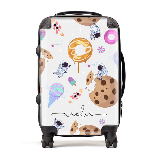 Candyland Galaxy Clear Personalised Suitcase