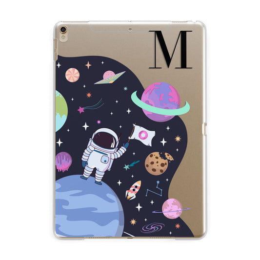 Candyland Galaxy Custom Initial Apple iPad Gold Case