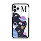Candyland Galaxy Custom Initial Apple iPhone 11 Pro in Silver with Black Impact Case