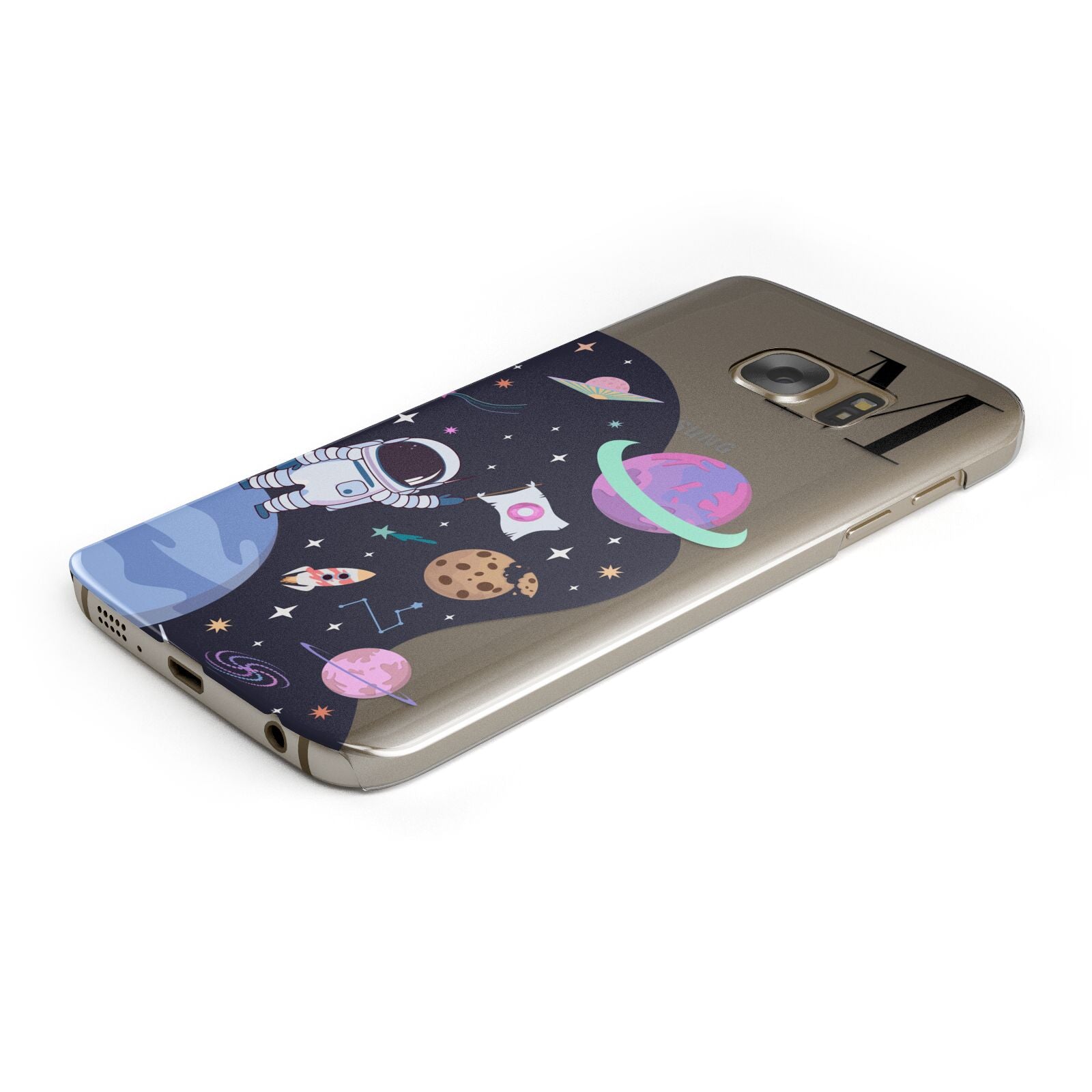 Candyland Galaxy Custom Initial Protective Samsung Galaxy Case Angled Image