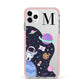 Candyland Galaxy Custom Initial iPhone 11 Pro Max Impact Pink Edge Case