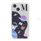 Candyland Galaxy Custom Initial iPhone 13 Mini Clear Bumper Case