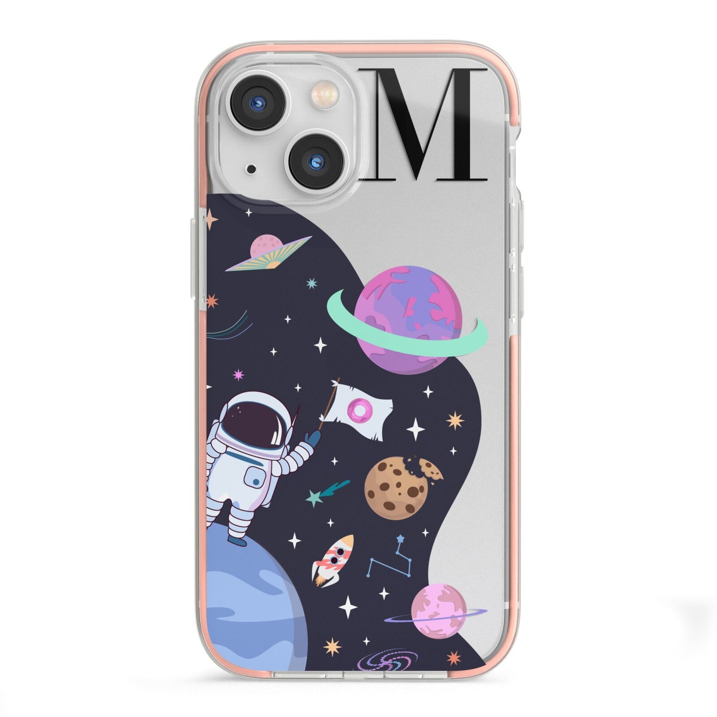 Candyland Galaxy Custom Initial iPhone 13 Mini TPU Impact Case with Pink Edges