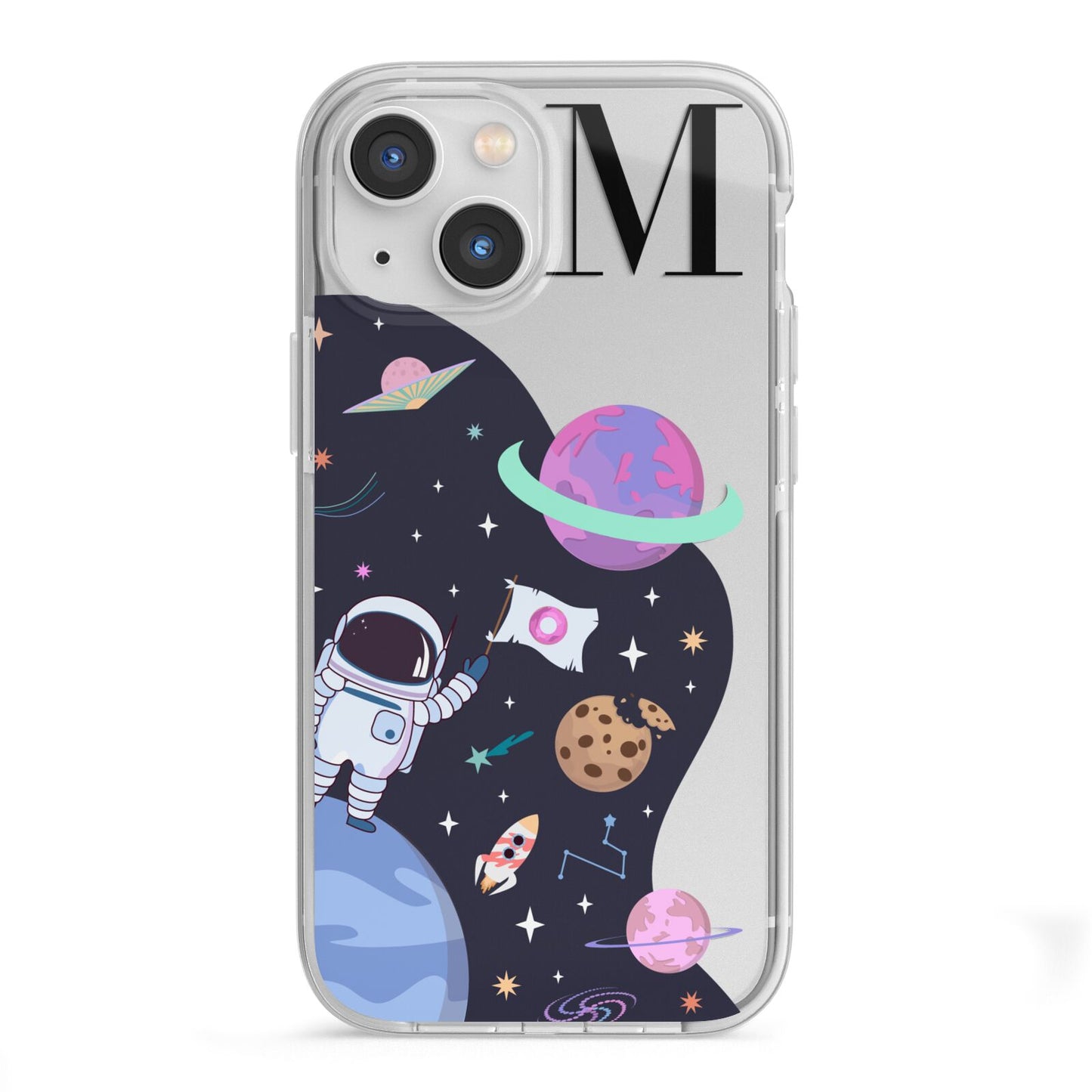Candyland Galaxy Custom Initial iPhone 13 Mini TPU Impact Case with White Edges