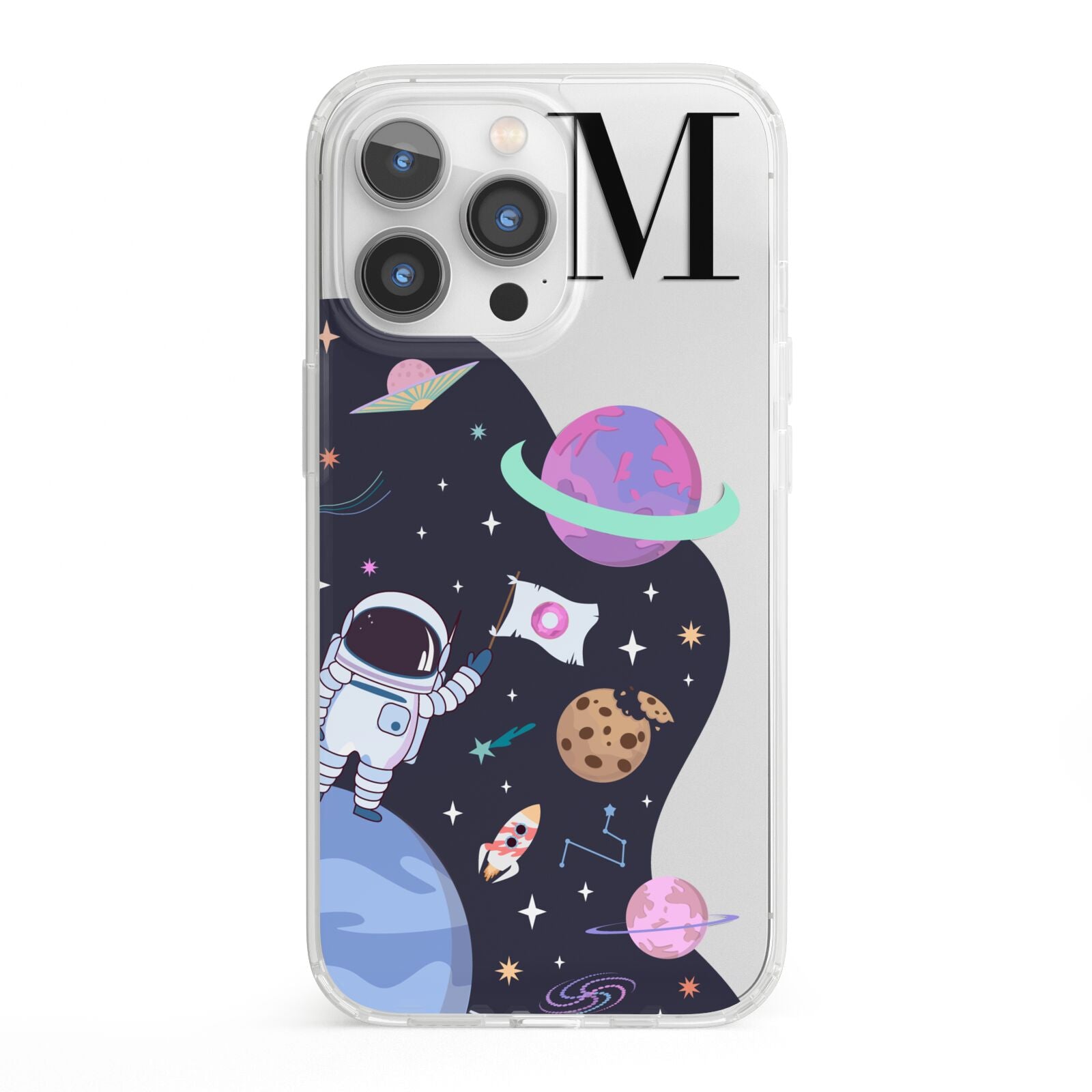 Candyland Galaxy Custom Initial iPhone 13 Pro Clear Bumper Case