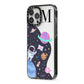 Candyland Galaxy Custom Initial iPhone 13 Pro Max Black Impact Case Side Angle on Silver phone
