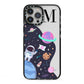 Candyland Galaxy Custom Initial iPhone 13 Pro Max Black Impact Case on Silver phone
