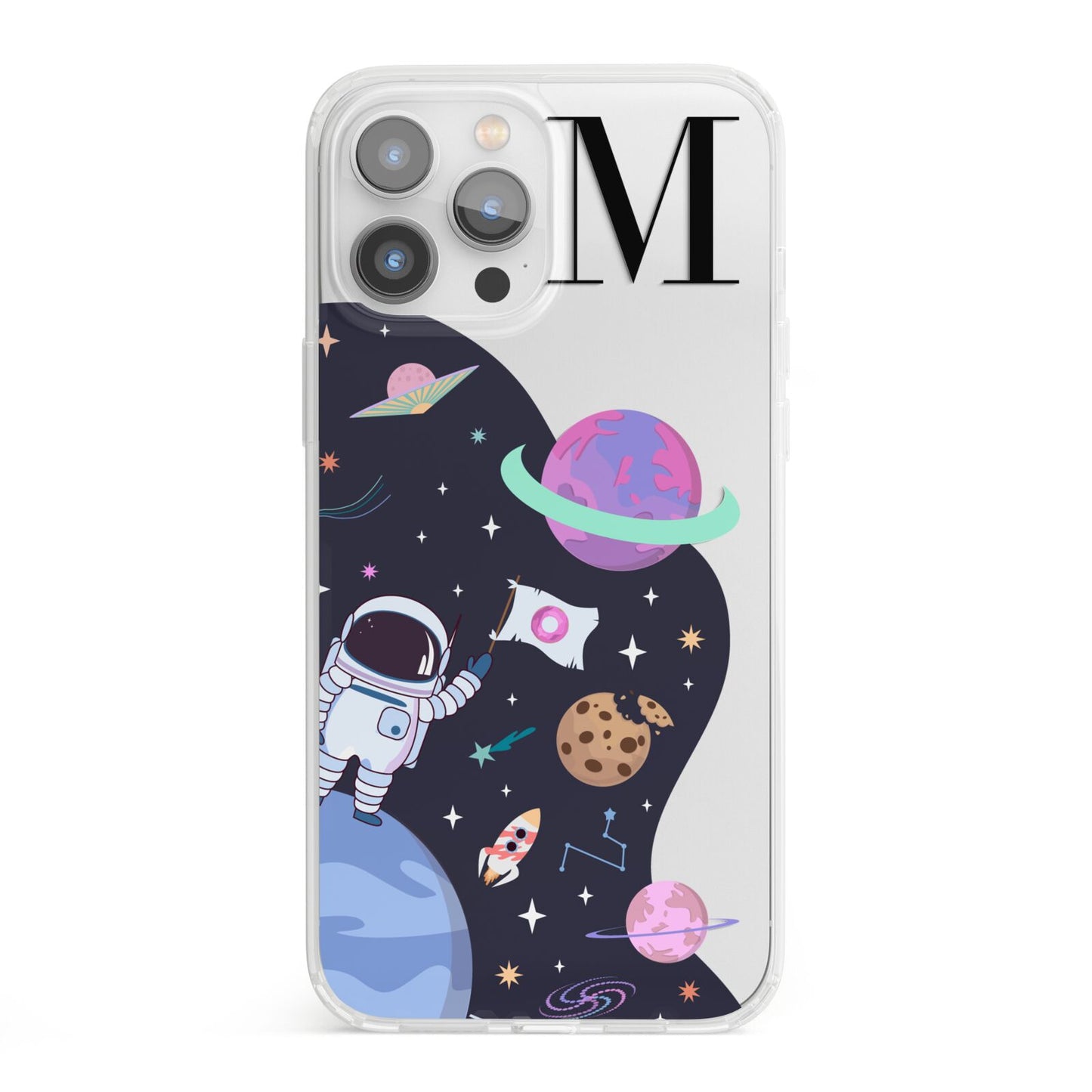 Candyland Galaxy Custom Initial iPhone 13 Pro Max Clear Bumper Case