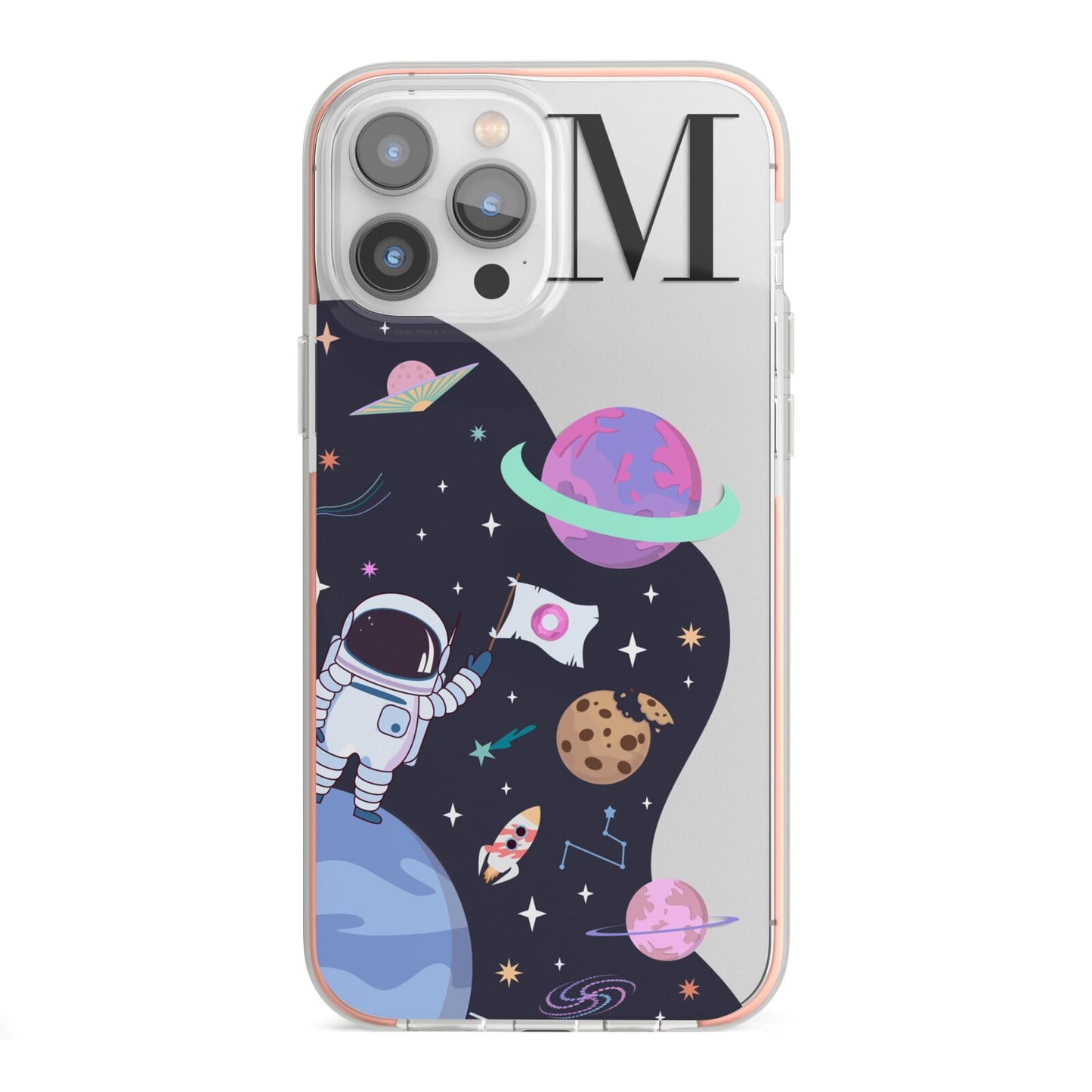 Candyland Galaxy Custom Initial iPhone 13 Pro Max TPU Impact Case with Pink Edges